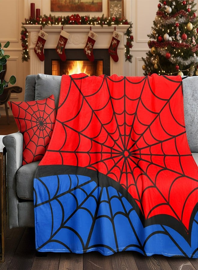 Hillsuren Christmas Spider Blanket 51 X61 inches Soft Lightweight Bedding Comfy Christmas Throw Blanket Gifts for Adult Birthday Spiderweb Blankets Quilt for Bed Sofa Chair Couch(Spider) - Image 1